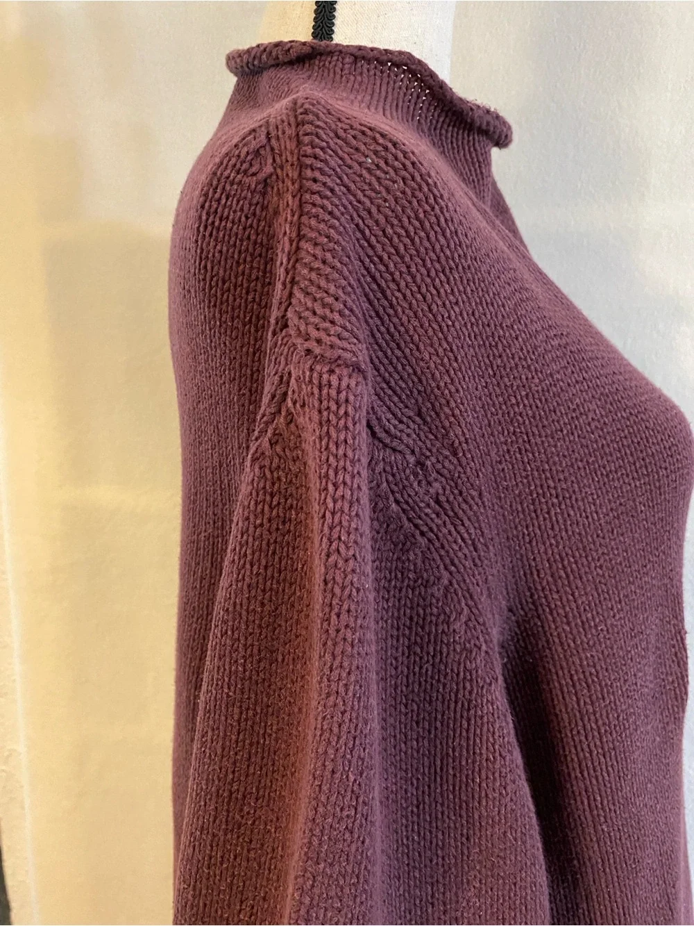 J. Crew XLT raisin burgundy vintage cotton rollneck sweater